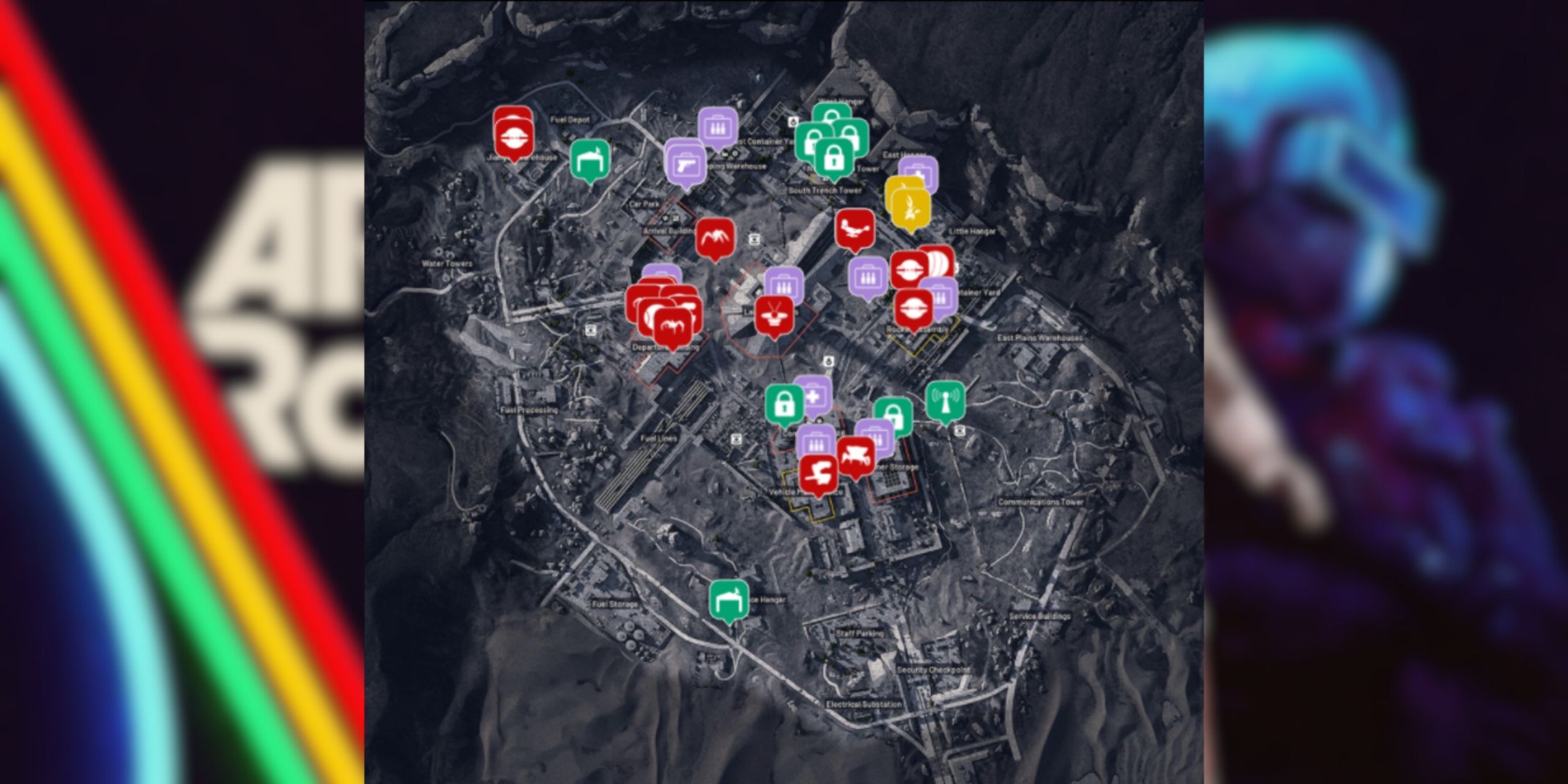 Интерактивная карта космопорта в игре Arc Raiders